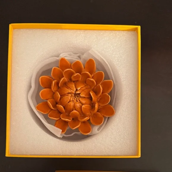 Vibrant Orange Dahlia Ceramic Flower Sculpture by Chive - Picture 6 of 12